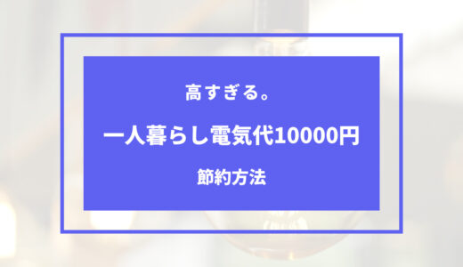 一人暮らし 電気代 10000円