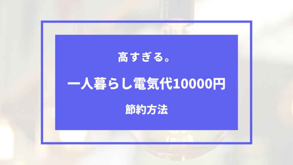 一人暮らし 電気代 10000円