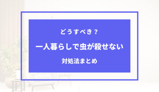 一人暮らしで虫が殺せない！対処法や触らずに駆除する方法